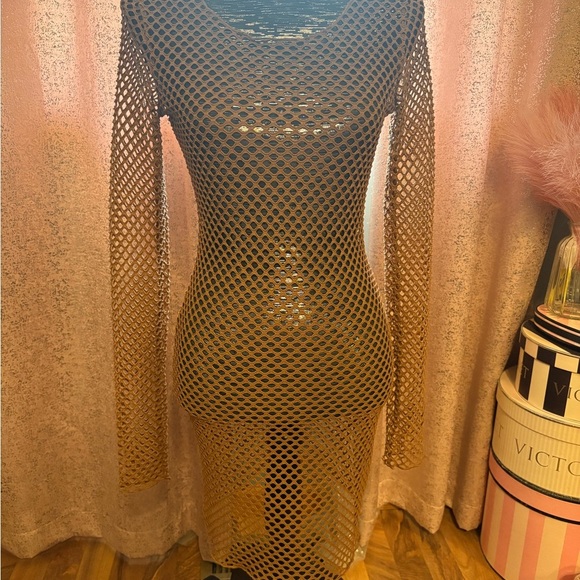 Mesh Tan Swimsuit Cover Up - Picture 2 of 5